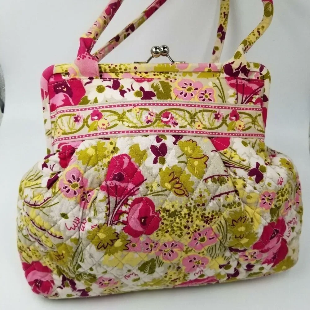 Vera Bradley Womens Pink Shoulder Bag Made Me Blush Alice Kisslock Pocketbook